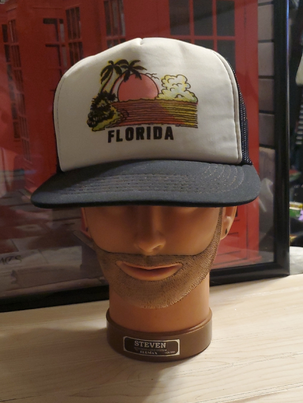 Florida Trucker Cap - White and Black Mesh